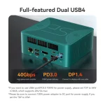 Mini PC AMD de gaming, Ryzen 9 6900HX, BT 5.2, WiFi 6, 2.5 Gbps, 32 Go RAM DDR5, 1T SSD NVMe, Windows 11 – Image 9