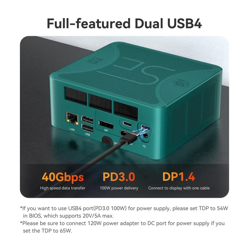 Mini PC AMD de gaming, Ryzen 9 6900HX, BT 5.2, WiFi 6, 2.5 Gbps, 32 Go RAM DDR5, 1T SSD NVMe, Windows 11 – Image 9