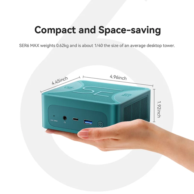 Mini PC AMD de gaming, Ryzen 9 6900HX, BT 5.2, WiFi 6, 2.5 Gbps, 32 Go RAM DDR5, 1T SSD NVMe, Windows 11 – Image 2