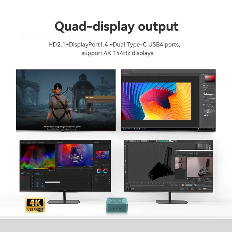 Mini PC AMD de gaming, Ryzen 9 6900HX, BT 5.2, WiFi 6, 2.5 Gbps, 32 Go RAM DDR5, 1T SSD NVMe, Windows 11 – Image 5