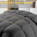 Couette en duvet d'oie, 100% coton, hydrophile et respirante, noire – Image 4