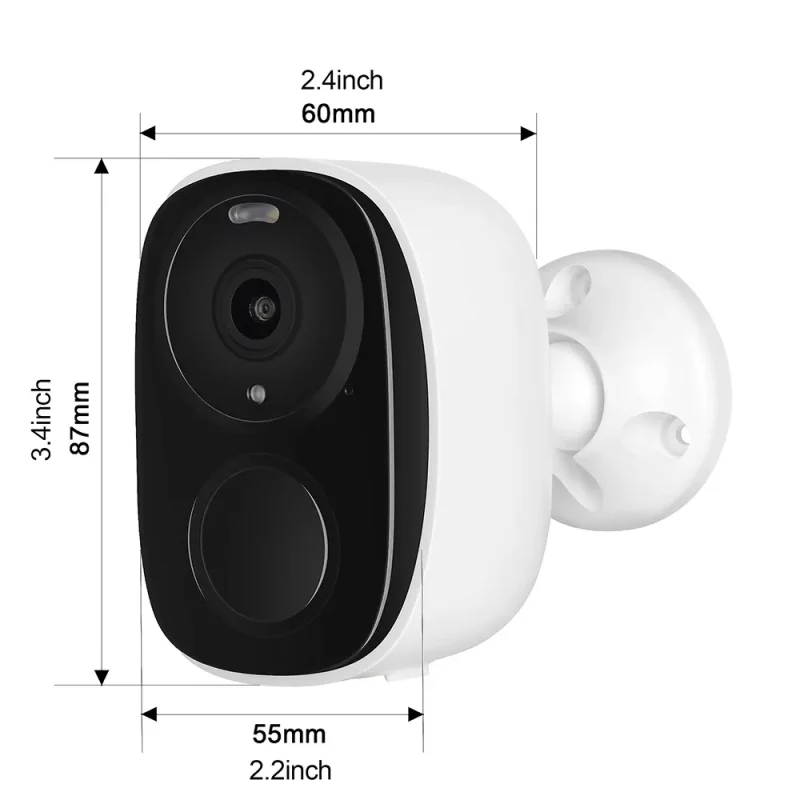 Caméra de surveillance WiFi, FHD 1080P, étanche, rechargeable, dispositif de sécurité extérieur et intérieur – Image 9