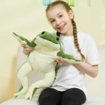 Peluche de grenouille verte, douce et confortable, oreiller, de 29 à 58 cm – Image 2