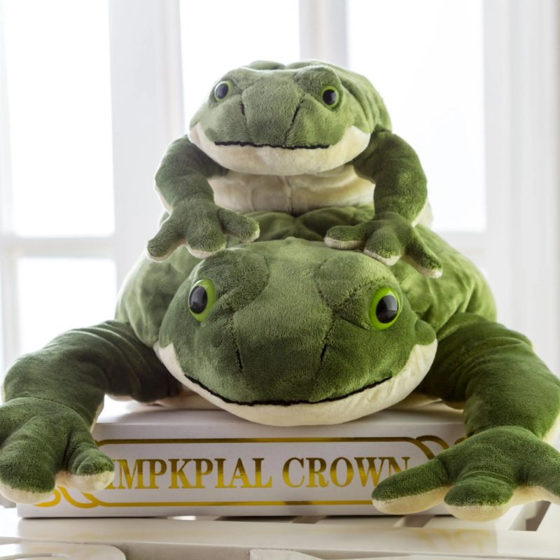 Peluche de grenouille verte, douce et confortable, oreiller, de 29 à 58 cm – Image 5