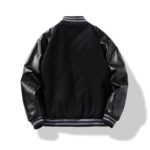 Blouson de baseball à manche en similicuir, coton rembourré, veste Teddy – Image 2