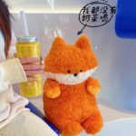 Peluche d'animaux, gros doudou, lapin, cochon, dinosaure, ours, renard, chat noir, 40 cm – Image 4