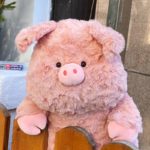 Peluche d'animaux, gros doudou, lapin, cochon, dinosaure, ours, renard, chat noir, 40 cm – Image 11