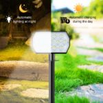 Lot de 2 projecteurs à énergie solaire, 52 LED, IP65, 3 modes d’éclairage, avec capteur de lumière – Image 2