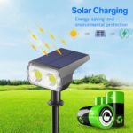 Lot de 2 projecteurs à énergie solaire, 48 LED, IP65, 3 modes d’éclairage, avec capteur de lumière – Image 5