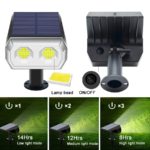 Lot de 2 projecteurs à énergie solaire, 48 LED, IP65, 3 modes d’éclairage, avec capteur de lumière – Image 4