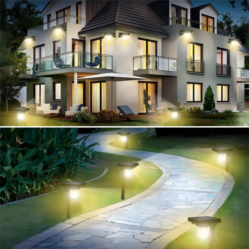 170989-ty3xvw.jpg Lot de 2 lampes à énergie solaire, 1800mAH, étanche IP65, 3 modes d’éclairage, avec capteur de présence – Image 6