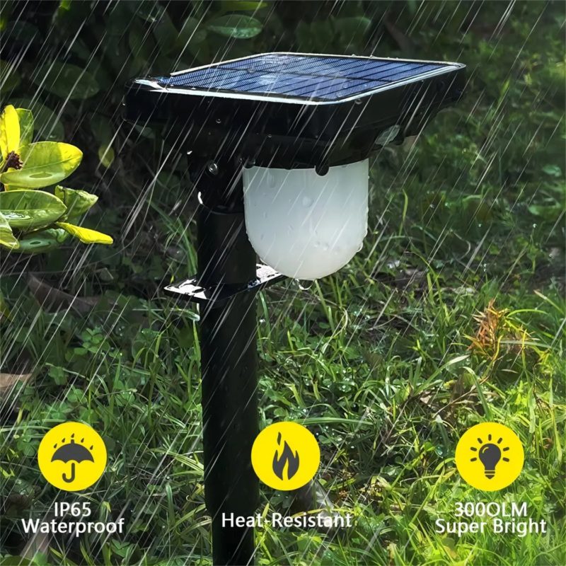 170989-w66mtl.jpg Lot de 2 lampes à énergie solaire, 1800mAH, étanche IP65, 3 modes d’éclairage, avec capteur de présence – Image 4