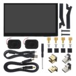 Kit de moniteur à écran tactile IPS 7", 1024x600, HDMI, avec haut-parleurs, pour Raspberry Pi 4B, 3B