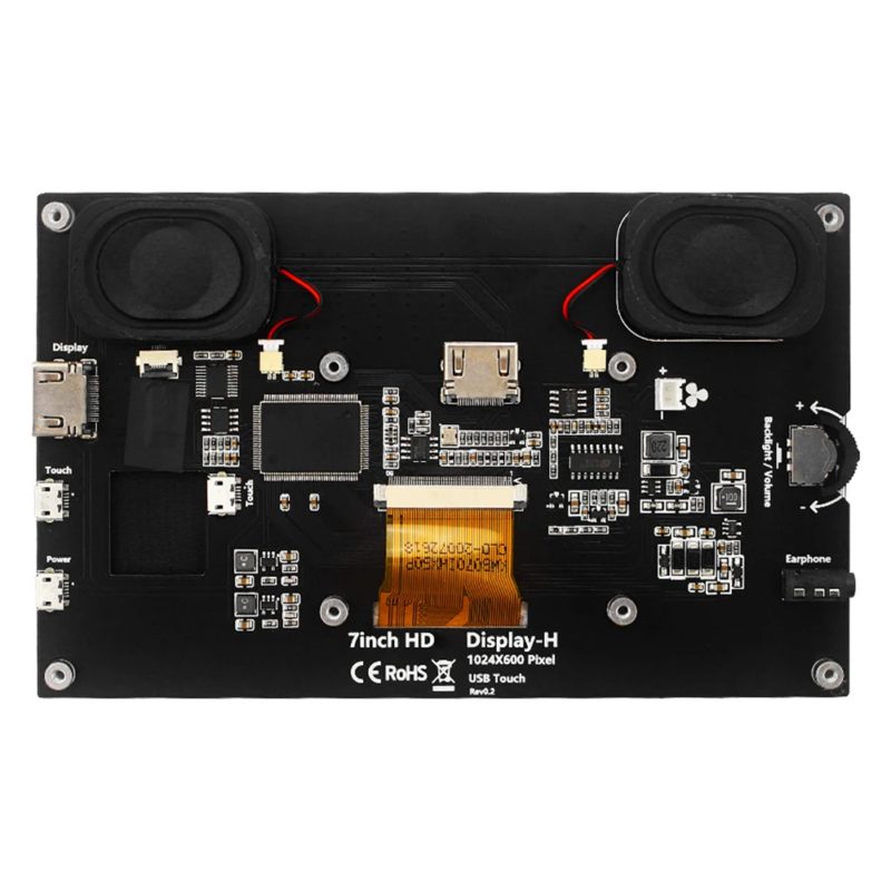 Kit de moniteur à écran tactile IPS 7", 1024x600, HDMI, avec haut-parleurs, pour Raspberry Pi 4B, 3B – Image 2