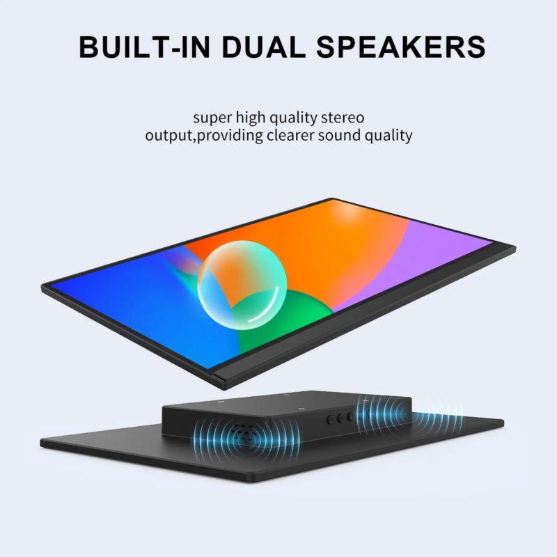 Moniteur tactile industriel 13.3", écran FHD 1920x1080, HDMI, VGA, USB, interface AV, avec haut-parleurs – Image 4