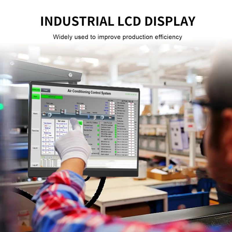 Moniteur tactile industriel 13.3", écran FHD 1920x1080, HDMI, VGA, USB, interface AV, avec haut-parleurs – Image 2