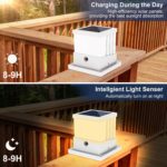Lampe solaire pour poteau d'extérieur, étanche IP65, 2000mAh, lanterne de jardin – Image 3