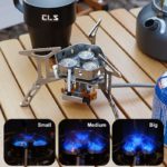 Réchaud à gaz à trois têtes, haute puissance 5800 W, avec allumage électrique, cuisinière de camping avec boîte – Image 3