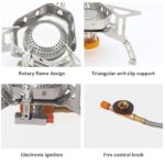 Réchaud à gaz portable et pliable, alliage d’aluminium, cuisinière de camping avec boîte – Image 7