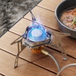 Réchaud à gaz portable et pliable, alliage d’aluminium, cuisinière de camping avec boîte – Image 3