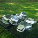 Ensemble d'ustensiles de camping, assiettes et bols, en acier inoxydable 304 et 201, 22 pièces – Image 4