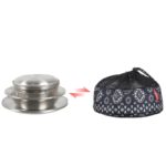 Ensemble d'ustensiles de camping, assiettes et bols, en acier inoxydable 304, 12 pièces – Image 6