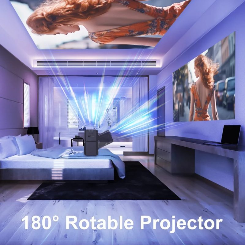 Projecteur portable Android 11, HY320, 1920x1080P, 4K, WiFi 6, rotation 180°, Home cinéma – Image 8