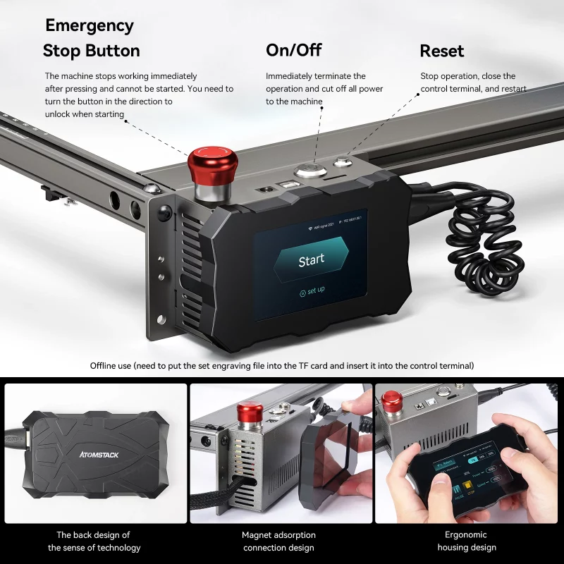 Graveur laser CNC haute puissance, ATOMSTACK S10 Pro, 50W, Pack complet pour découpe et gravure, support hors ligne – Image 8