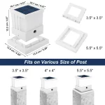 Lampe solaire pour poteau d'extérieur, étanche IP65, 2000mAh, lanterne de jardin – Image 8