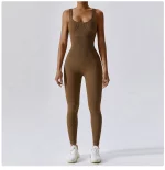 Combinaison de fitness sans couture, avec bretelles, sans manches, respirante, séchage rapide – Image 3
