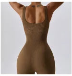 Combinaison de fitness sans couture, avec bretelles, sans manches, respirante, séchage rapide – Image 2