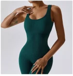 Combinaison de fitness sans couture, avec bretelles, sans manches, respirante, séchage rapide – Image 11