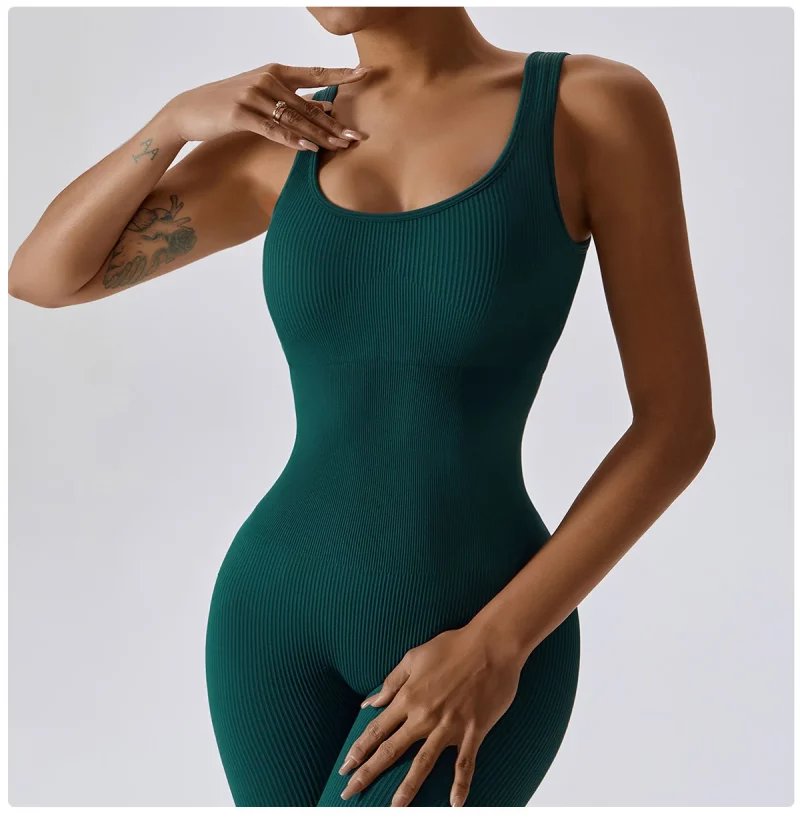 S6497353000e445a0baf2a92ccb687a05n Combinaison de fitness sans couture, avec bretelles, sans manches, respirante, séchage rapide – Image 11