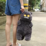 Peluche d'animaux, gros doudou, lapin, cochon, dinosaure, ours, renard, chat noir, 40 cm – Image 9