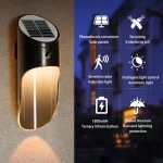 Lampe solaire murale d'extérieur à LED, étanche IP65, 1800mAh, 2 modes de luminosité, avec détecteur de mouvement – Image 3