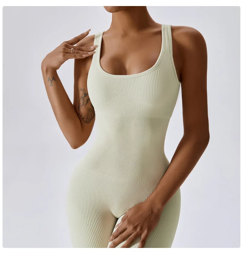 Sb92812b4739e4ae7a784ba68915271ebS Combinaison de fitness sans couture, avec bretelles, sans manches, respirante, séchage rapide – Image 14