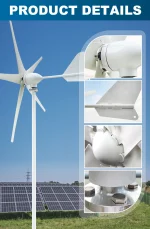 Energie éolienne à vent, 4000W, avec contrôleur MPPT/Hybride, 3 à 5 pales, pour usage domestique – Image 5