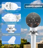 Energie éolienne à vent, 4000W, avec contrôleur MPPT/Hybride, 3 à 5 pales, pour usage domestique – Image 8