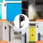 Lampe solaire murale d'extérieur à LED, étanche IP65, 1800mAh, 2 modes de luminosité, avec détecteur de mouvement – Image 2