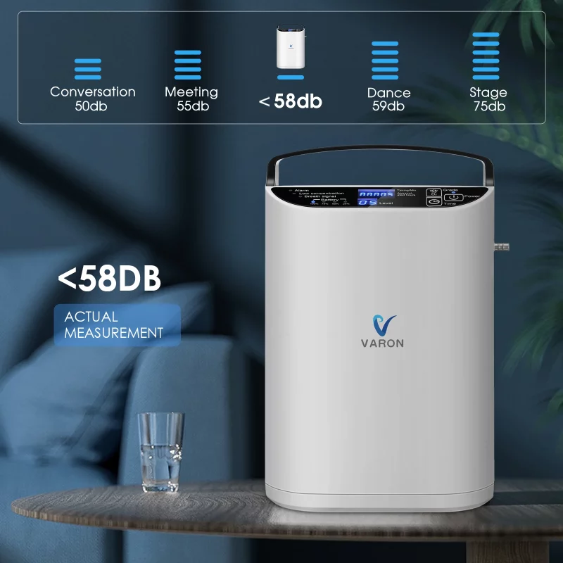 Concentrateur d’oxygène portable 5l/min, à débit pulsé et réglable, méthode PSA, avec batterie integrée et sac de transport – Image 2