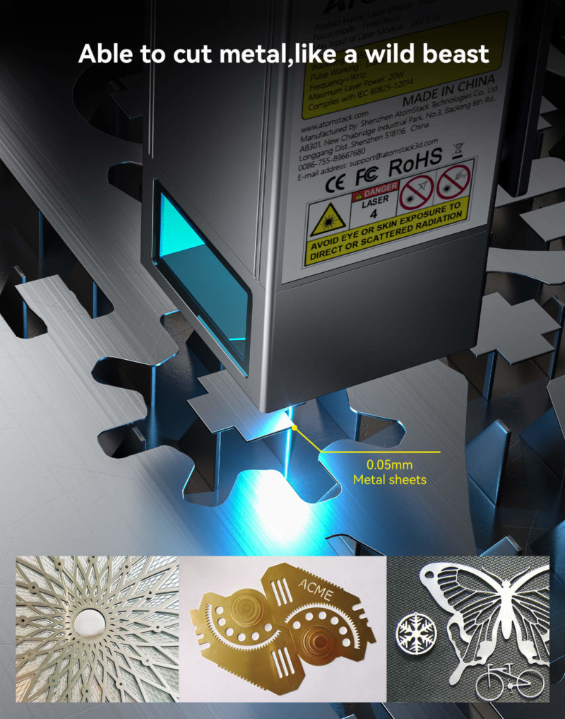 Graveur laser CNC, ATOMSTACK S20 Pro, 130W, kit pour découpe et gravure, support hors ligne – Image 7
