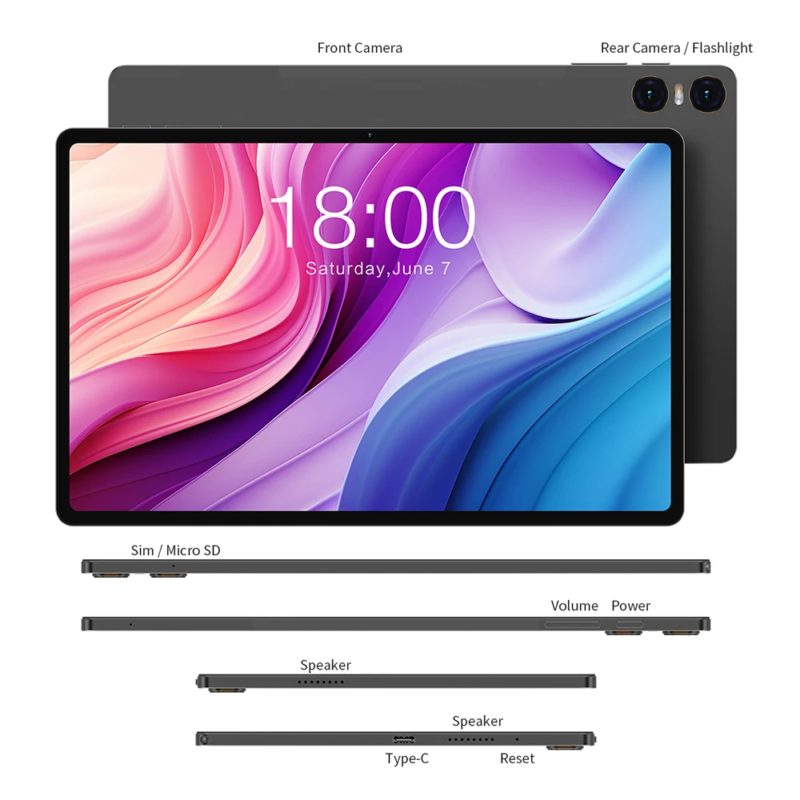 Tablette Android 13, écran IPS 10.4", 2000x1200, 8 Go de RAM, 128 Go de ROM, avec emplacement carte SIM 4G LTE – Image 9