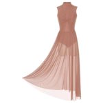 Robe de danse torsadée, maille transparente, danse lyrique de ballet, costume de scène – Image 7