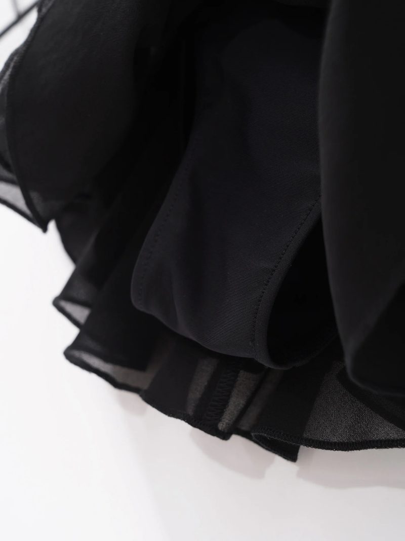 Costume de patinage artistique pour enfant, sans manches, maille transparente et strass – Image 11