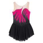 Costume de patinage artistique pour enfant, sans manches, maille transparente et strass – Image 3