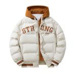 Veste doudoune à capuche épaissie, à l'épreuve du vent, Automne/Hiver