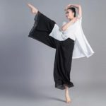 Pantalon de danse fluide pour femme, en mousseline de soie, large et pratique