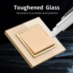 Interrupteur d’éclairage en verre trempé, à bouton-poussoir, 1 voie, 16A, Or – Image 2