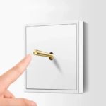 Interrupteur d’éclairage à bouton levier en laiton, minimaliste, ignifuge, Type 86, blanc – Image 3