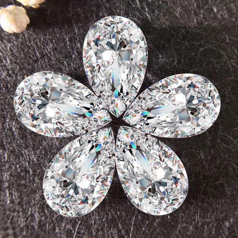 Pierre précieuse Moissanite, taille poire de 0,1 à 13 ct, couleur D VVS1, avec certificat GRA – Image 3